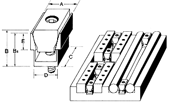dimensions of Mitee-Bite uniforce fixture clamps