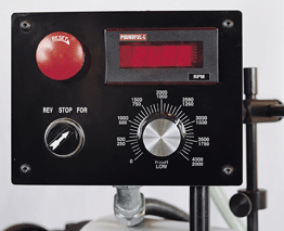 The Cyclematic CTL--27-EVS precision second operation and finishing lathe shown with optional 4 way toolpost.