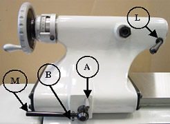 tailstock body and clamping levers on cyclematic ctl618 lathe