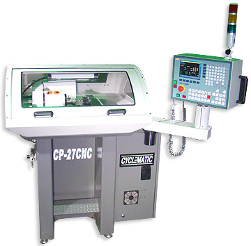 the work area of the CP-27 CNC lathe