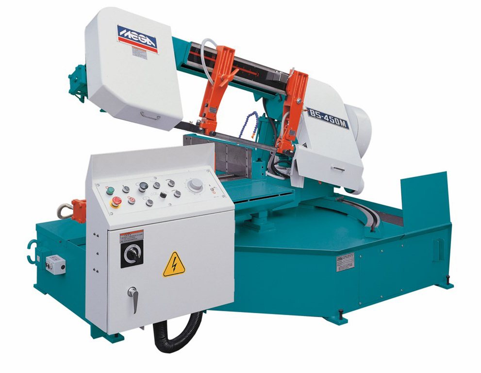 Mega BS-450 and 760-M miter cutting bandsaws with swivel heads