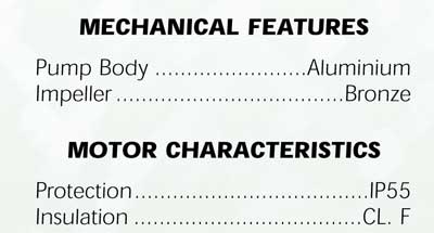 specs for sacemi au series coolant pumps